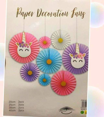 Paper fan set Unicorn