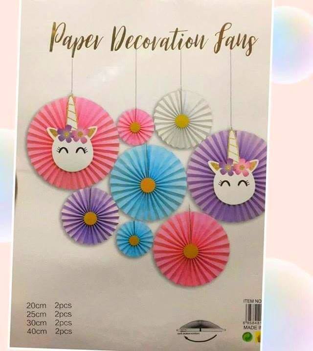 Paper fan set Unicorn