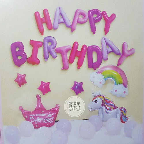 Unicorn HBD foil Balloon set
