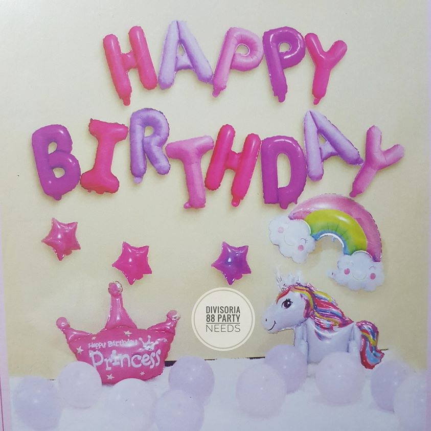 Unicorn HBD foil Balloon set