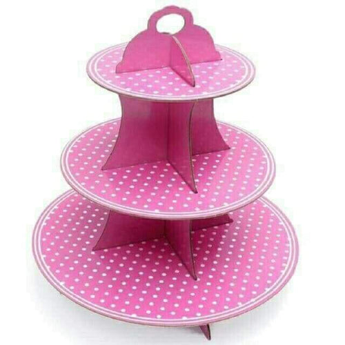 Board Cupcake  Stand dotted pink