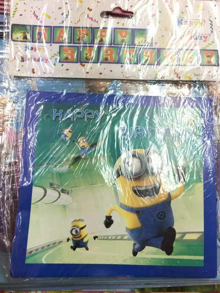 HBD letter banner minions